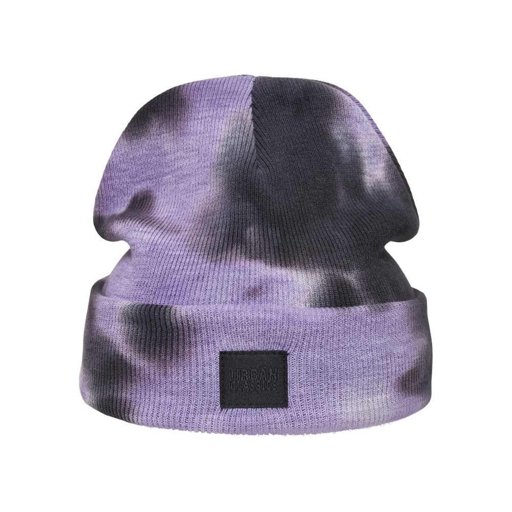 Urban Classics - Tie Dye Beanie Muts - Paars/Grijs